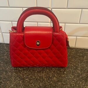 Red Quilted Top Handle Satchel Purse – Classic & Chic ✨